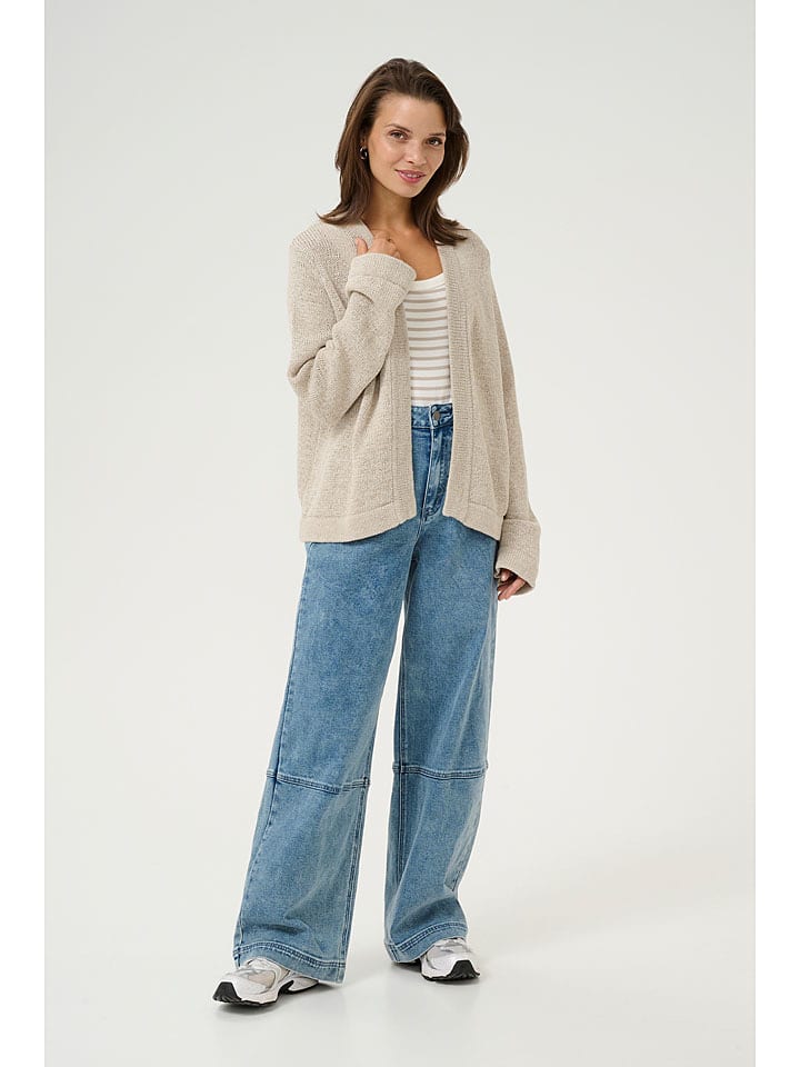 Kaffe Kardigan "Sevita" w kolorze beżowym rozmiar: XL