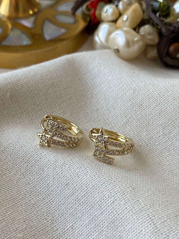 Luseera Pozłacane kolczyki-kreole z cyrkoniami rozmiar: onesize