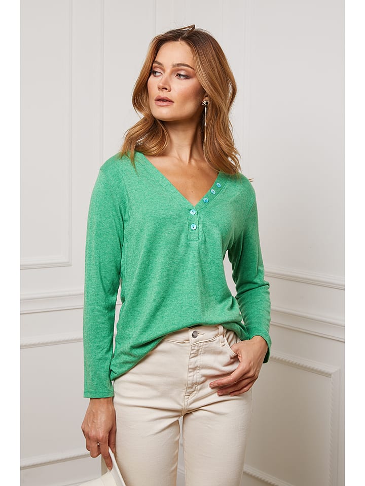 Joséfine Sweter "Drival" w kolorze zielonym rozmiar: L