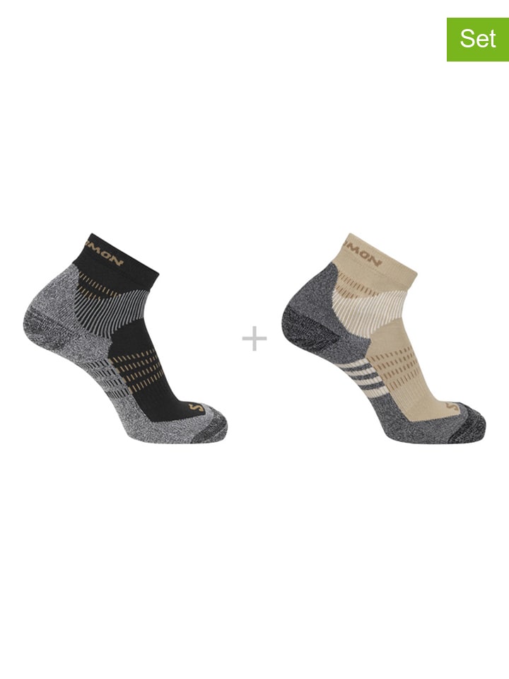 SALOMON Skarpety trekkingowe (2 pary) "X Ultra Access Quarter" w kolorze beżowo-czarnym rozmiar: 42-44