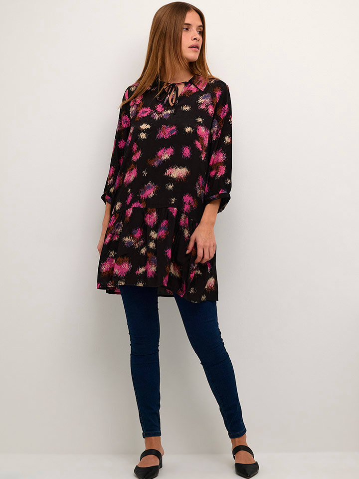 Kaffe Sukienka "Lia" w kolorze czarno-różowym rozmiar: 36