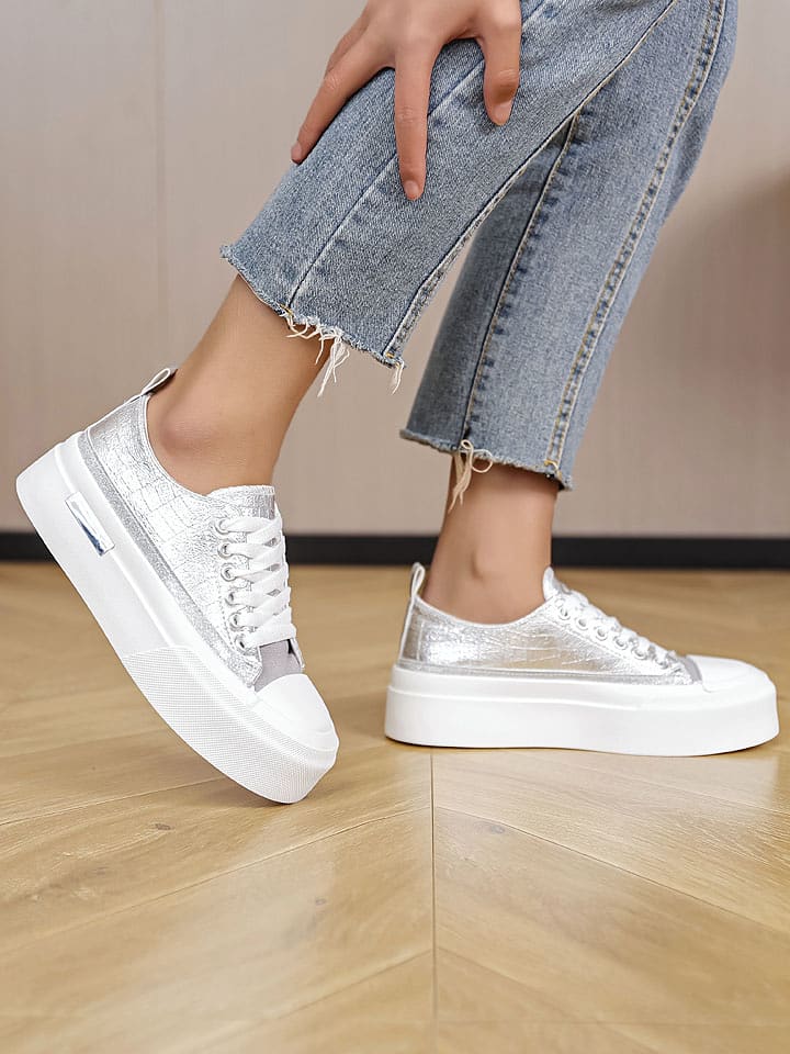 Sixth Sens Sneakersy w kolorze srebrno-białym rozmiar: 36