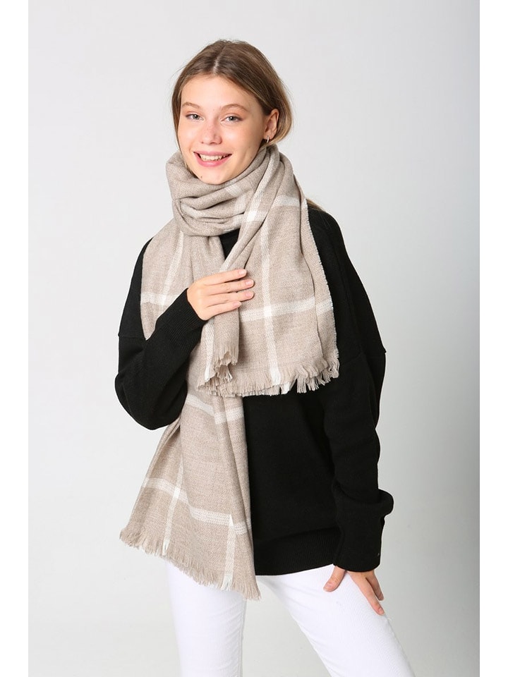 Lucky Bees Szal w kolorze beżowym - 180 x 70 cm rozmiar: onesize