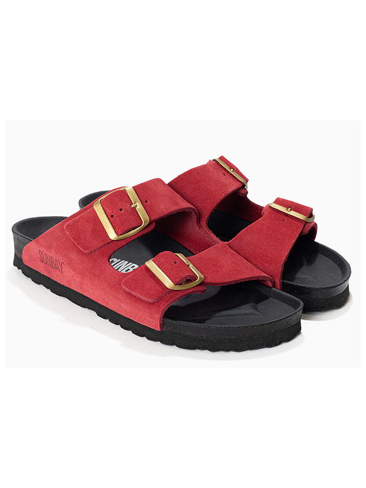 Sunbay Skórzane klapki w kolorze czerwonym rozmiar: 42