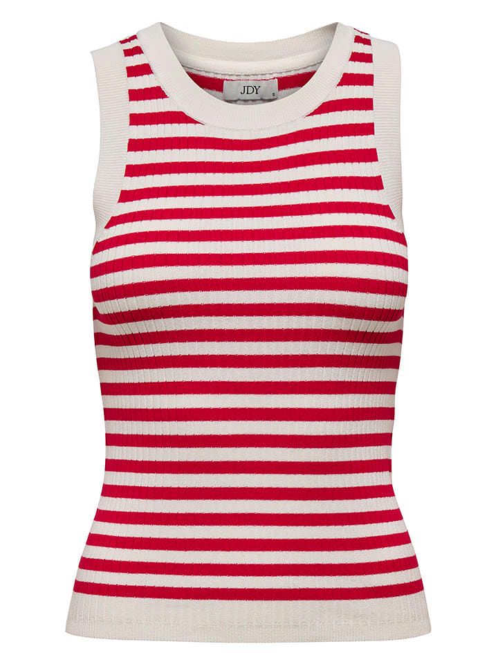 JDY Top w kolorze biało-czerwonym rozmiar: XL