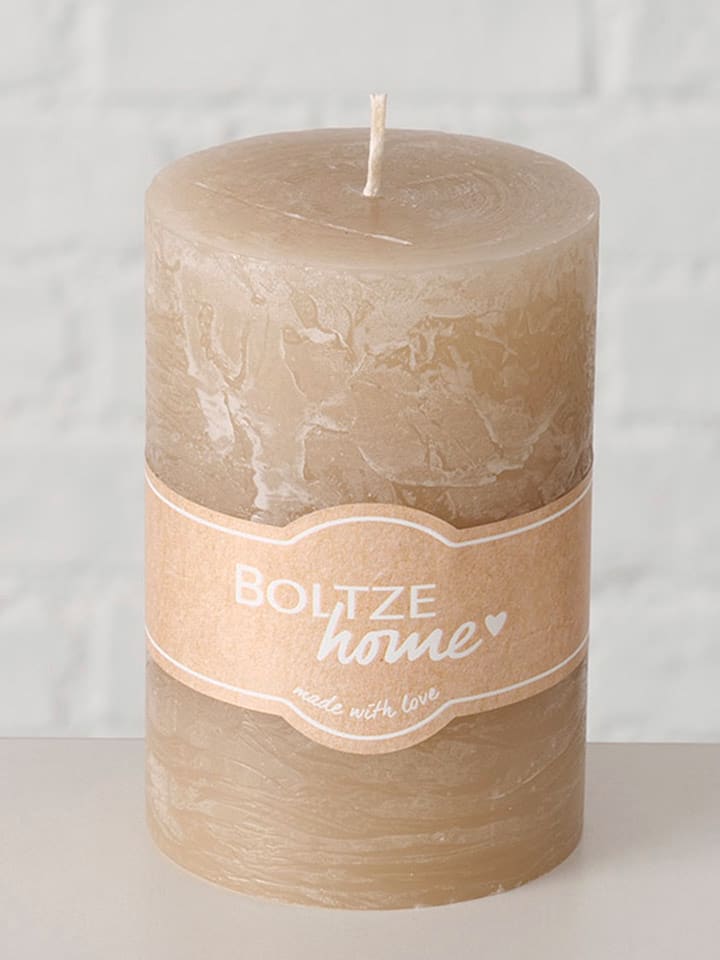 Boltze Świeca walcowa "Casual" w kolorze beżowym - wys. 10 x Ø 7 cm rozmiar: onesize