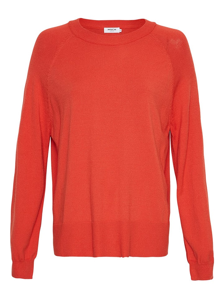 MOSS COPENHAGEN Sweter "Neila Rachelle" w kolorze beżowo-czerwonym rozmiar: XS/S