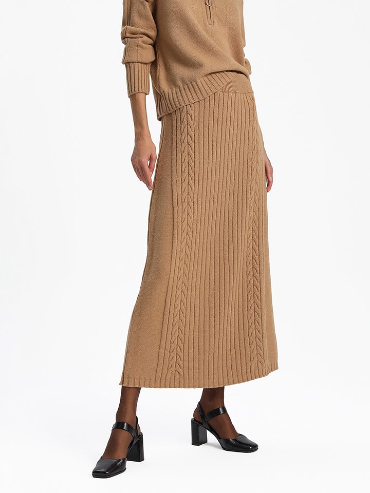 BGN Spódnica dzianinowa w kolorze jasnobrązowym rozmiar: 38