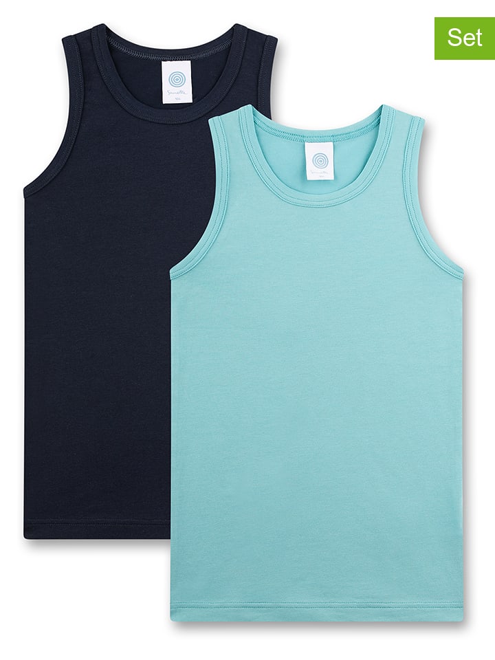 Sanetta Podkoszulki (2 szt.) w kolorze granatowym i błękitnym rozmiar: 140