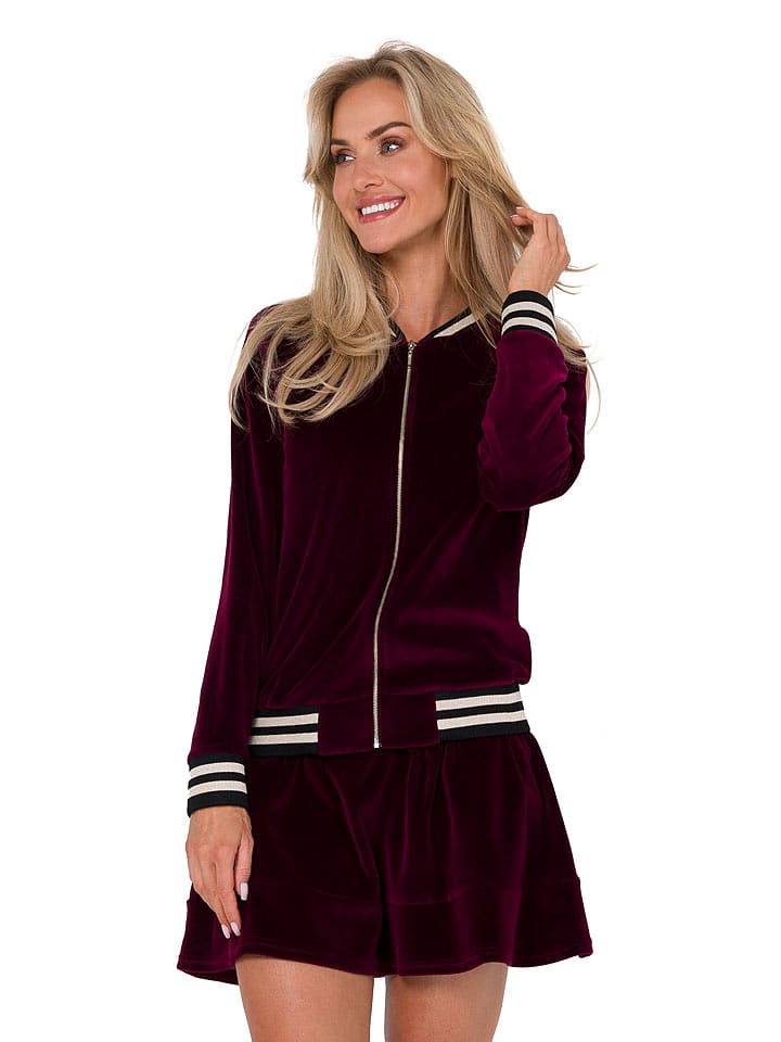 made of emotion Aksamitna kurtka w kolorze bordowym rozmiar: L