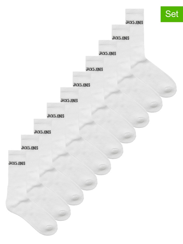 Jack & Jones Skarpety (10 par) w kolorze białym rozmiar: onesize