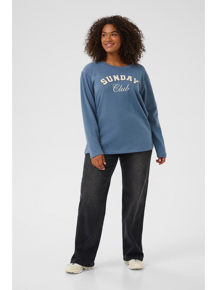 KAFFE curve Bluza "Eliza" w kolorze błękitnym rozmiar: XL