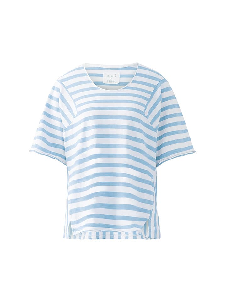 Oui Koszulka w kolorze błękitno-białym rozmiar: 38