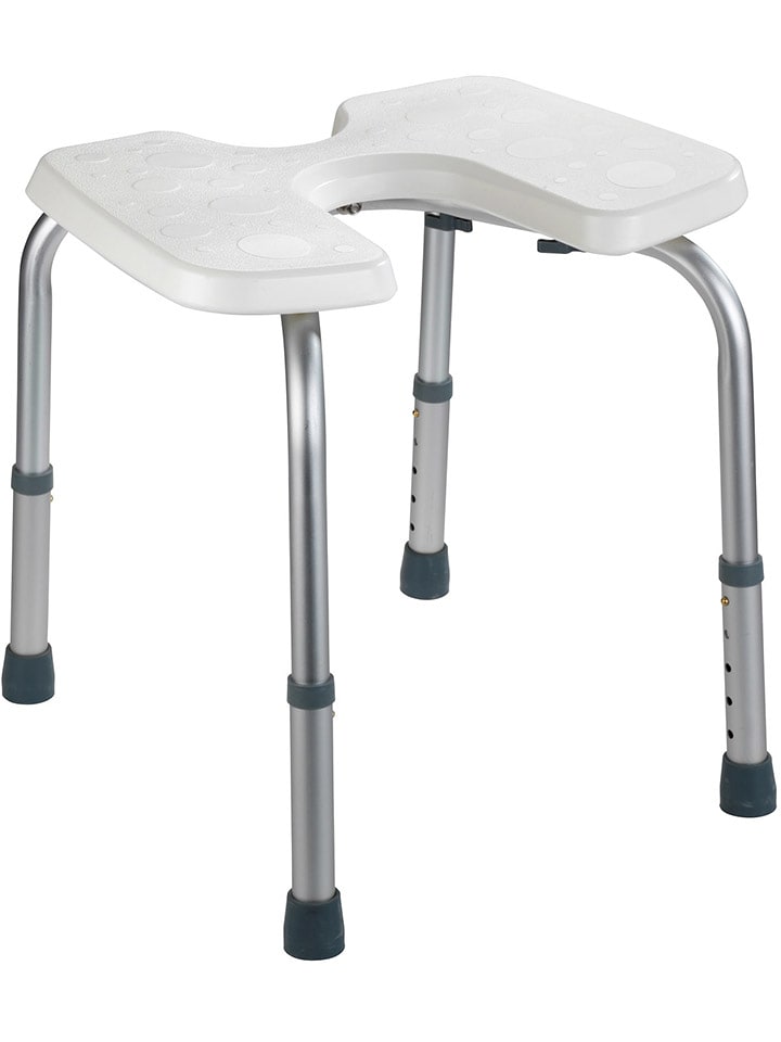 Wenko Hocker w kolorze biało-srebrnym do prysznica i wanny - 46 x 36 x 53,5 cm rozmiar: onesize