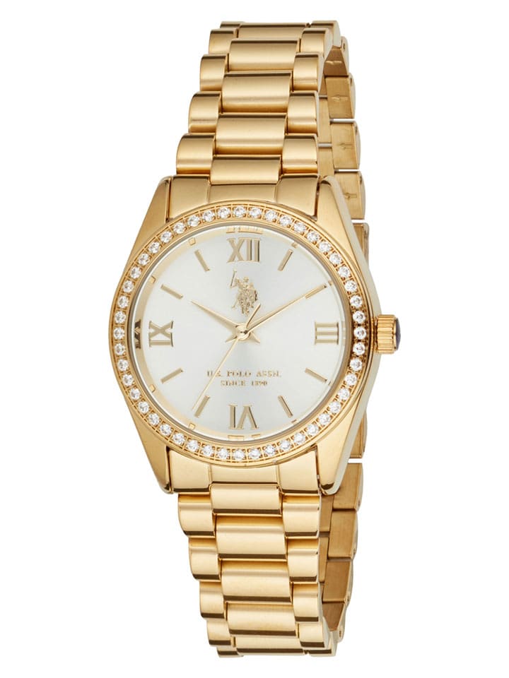 U.S. Polo Assn. Zegarek kwarcowy w kolorze złoto-kremowym rozmiar: onesize