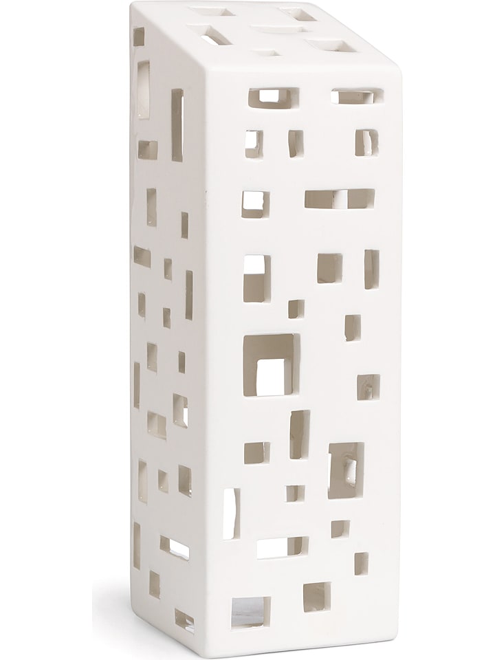 Kähler Świecznik "Urbania High building" w kolorze białym - 7,5 x 22 x 7,5 cm rozmiar: onesize