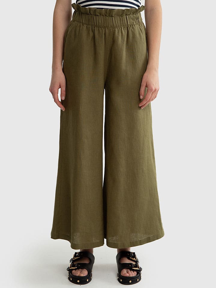 BIG STAR Lniane spodnie w kolorze khaki rozmiar: S