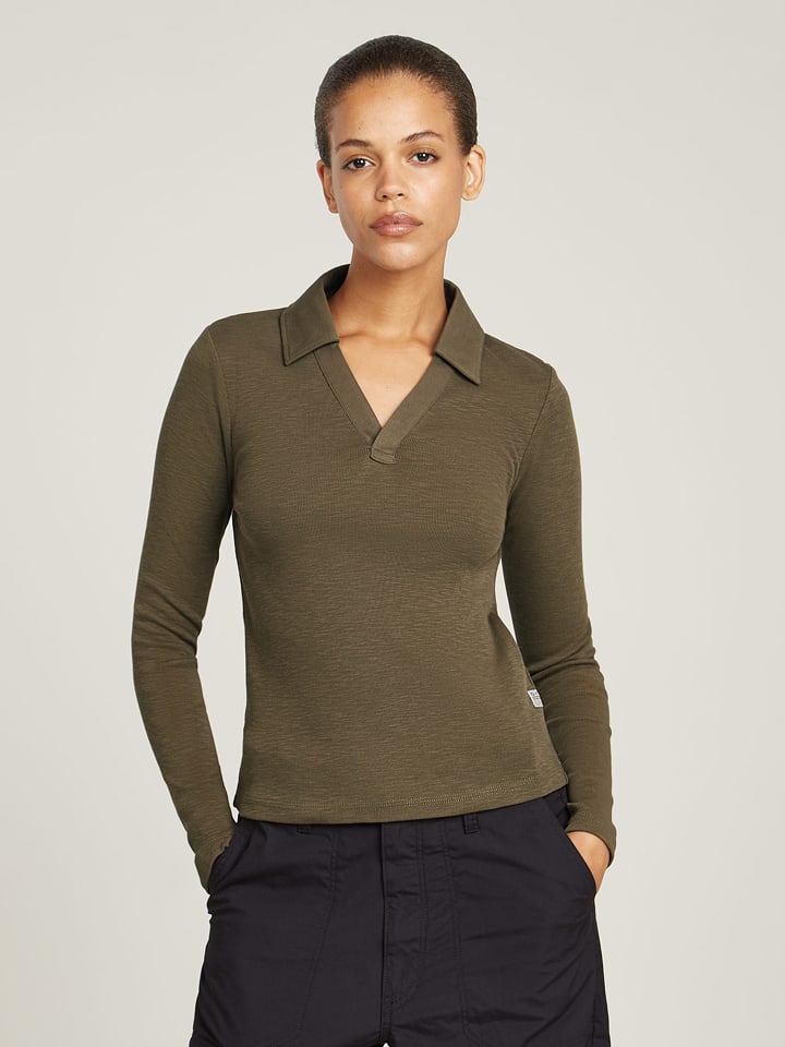 G-Star Koszulka polo w kolorze khaki rozmiar: L