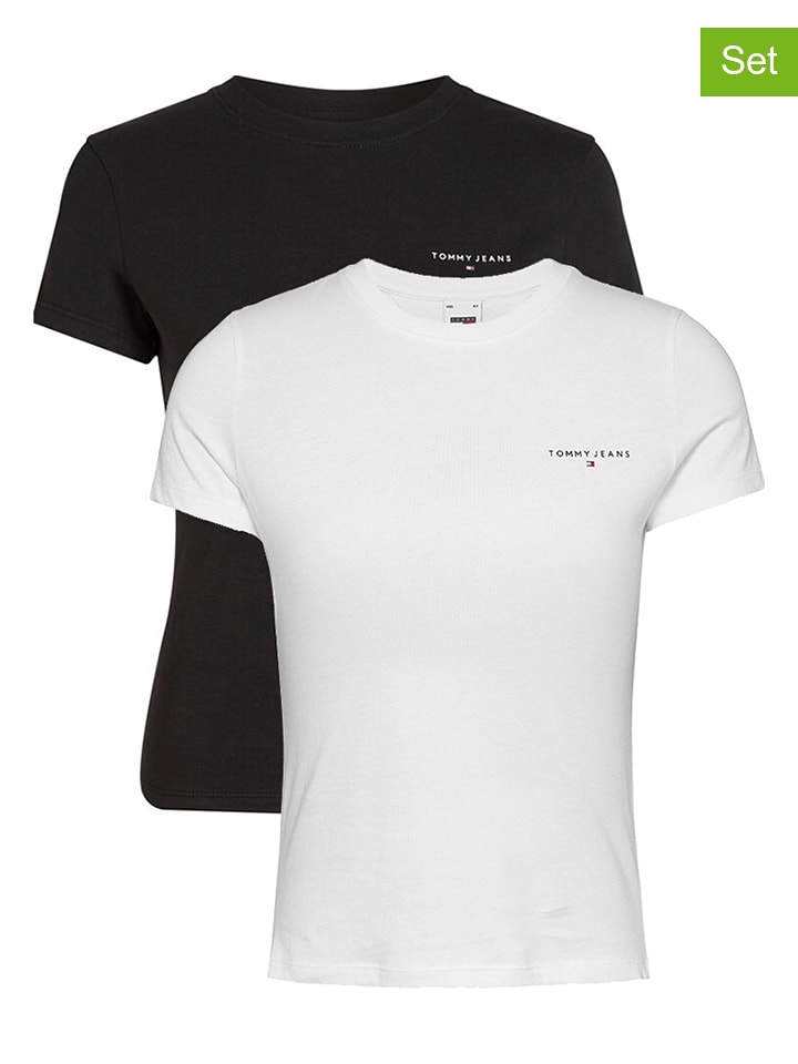 TOMMY JEANS Koszulki (2 szt.) w kolorze czarnym i białym rozmiar: XL