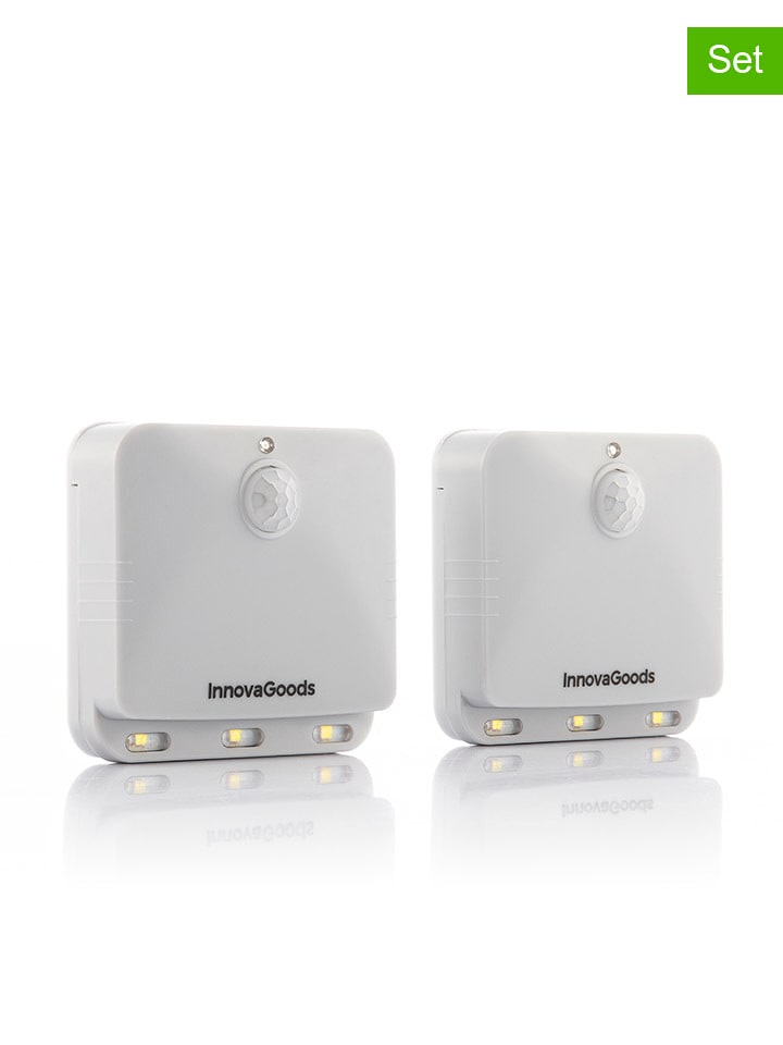 InnovaGoods Panele LED (2 szt.) w kolorze szarym - 6 x 6 x 2 cm rozmiar: onesize