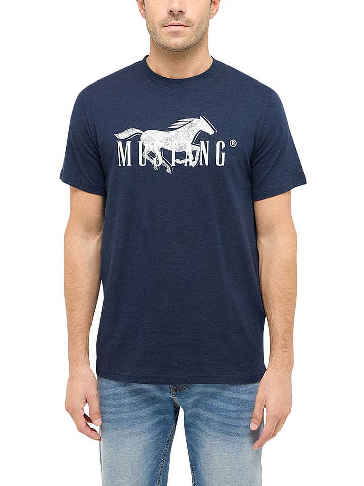 Mustang Koszulka w kolorze granatowym rozmiar: M