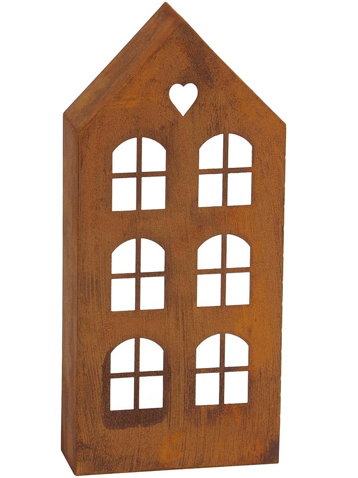 POSIWIO Świecznik w kolorze rdzawym - 15,5 x 32 x 6 cm rozmiar: onesize