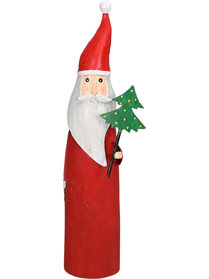 POSIWIO Figurka dekoracyjna "Santa Claus" w kolorze czerwonym - wys. 35 cm rozmiar: onesize
