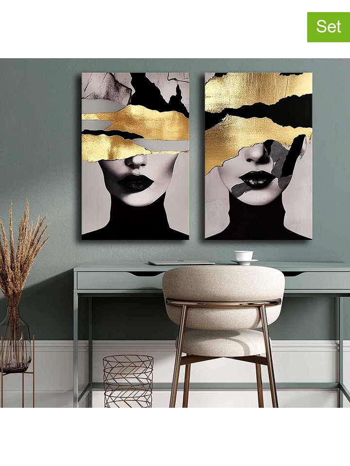 ABERTO DESIGN Druki (2 szt.) na płótnie - 45 x 70 cm rozmiar: onesize