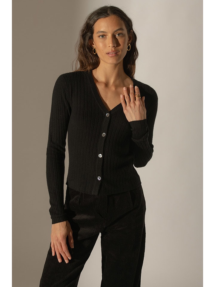 Perfect Cashmere Kaszmirowy kardigan "Livia" w kolorze czarnym rozmiar: XXL