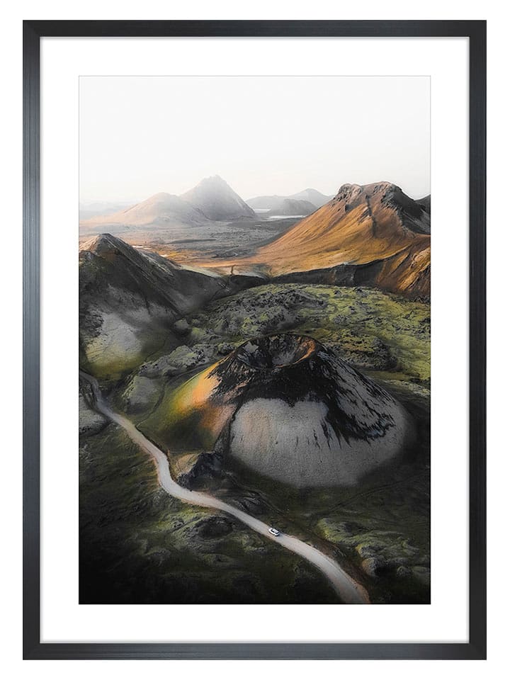 Ars Longa Druk artystyczny "Landscape With A Crater" w ramce - 70 x 50 cm rozmiar: onesize