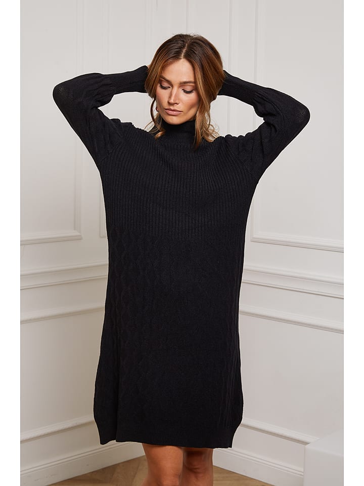 Joséfine Sukienka dzianinowa "Eclose" w kolorze czarnym rozmiar: M