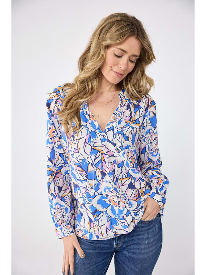 LIEBLINGSSTÜCK Bluzka "Rukani" w kolorze kremowo-niebieskim rozmiar: 40