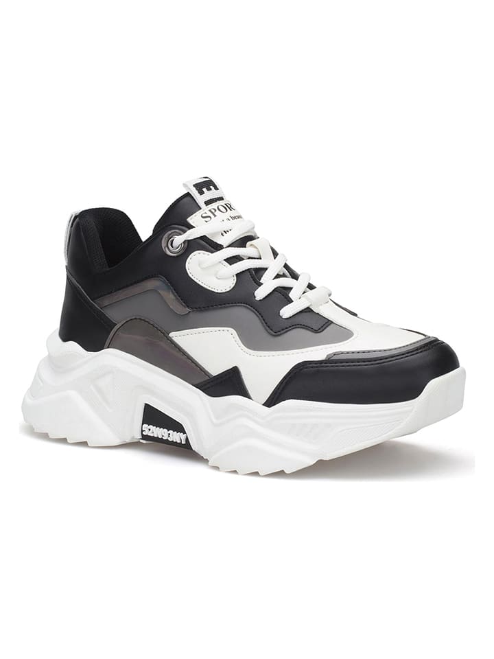 trendyol Sneakersy w kolorze czarno-szaro-białym rozmiar: 37