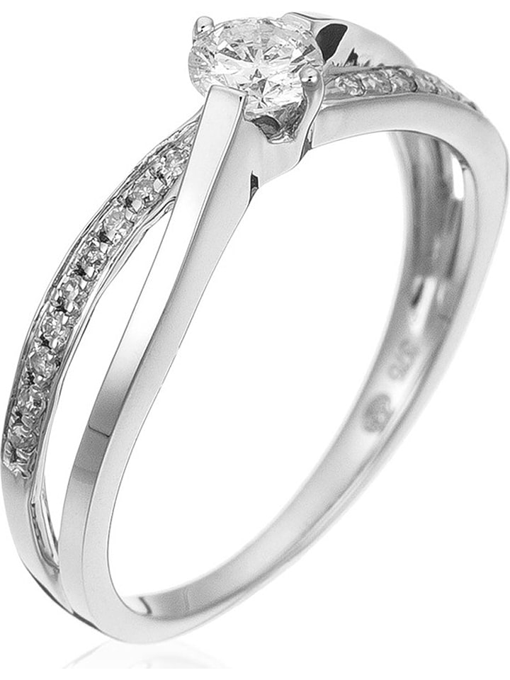 DIAMANTA Złoty pierścionek "Joli Solitaire" z diamentami rozmiar: 51