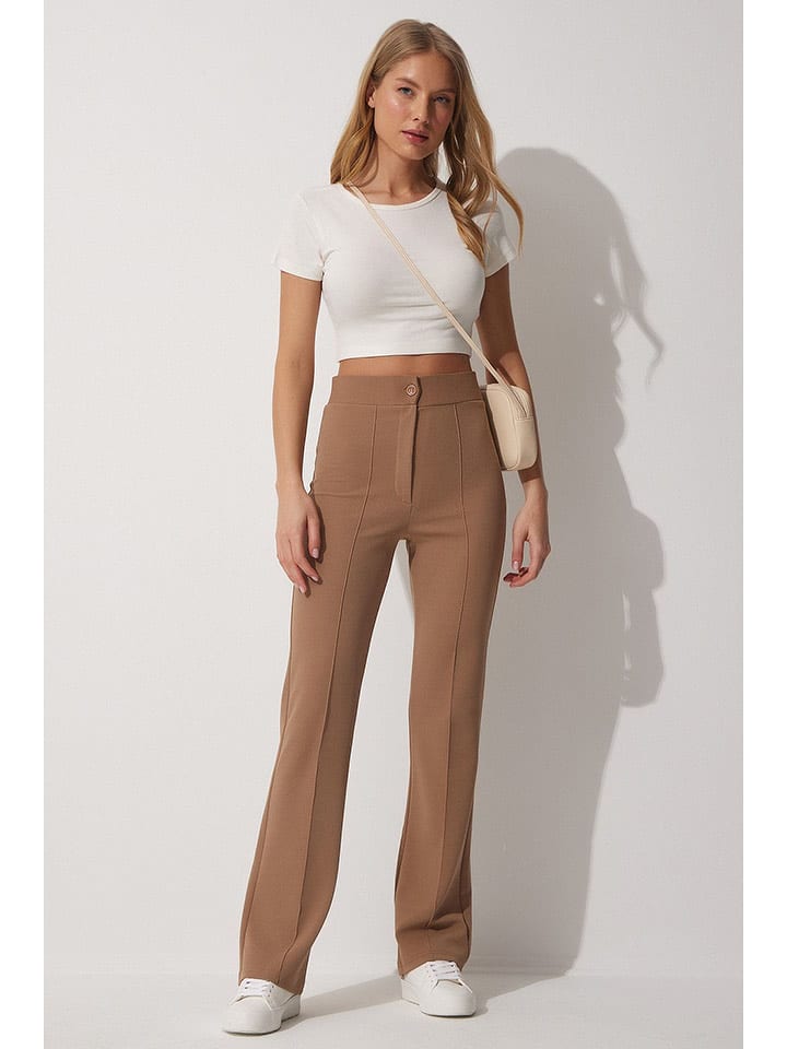 Happiness Istanbul Spodnie w kolorze karmelowym rozmiar: 40