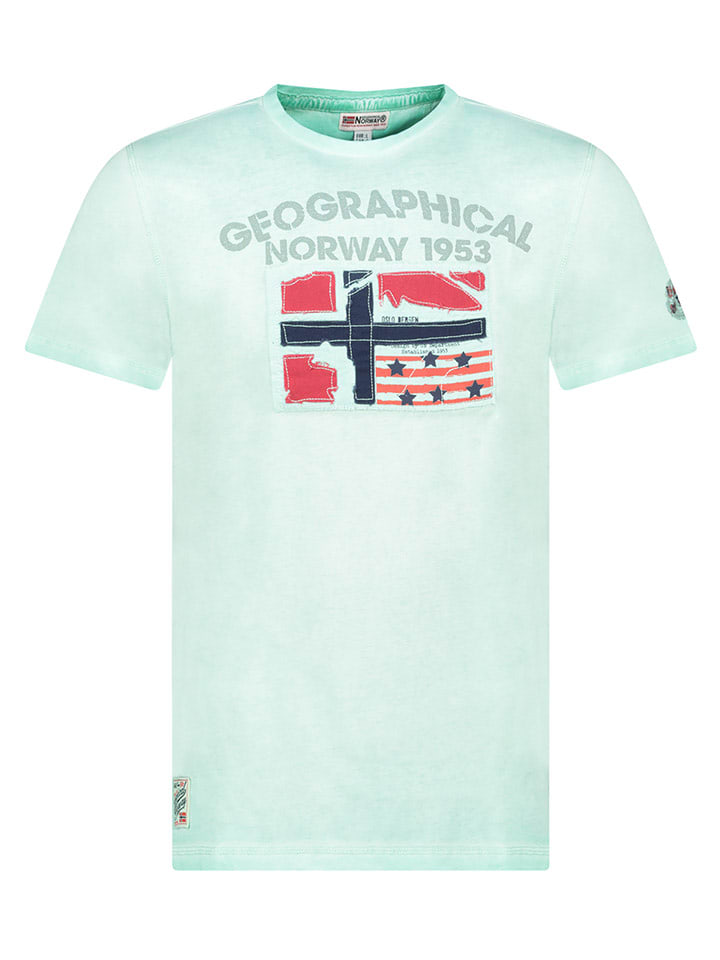 Geographical Norway Koszulka "Jotz" w kolorze turkusowym rozmiar: L