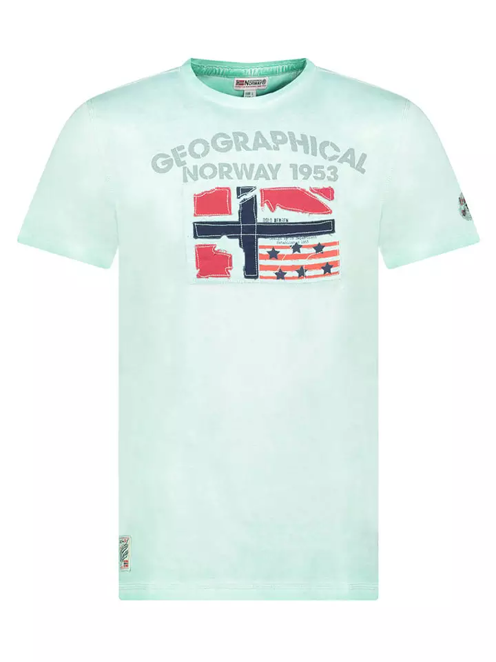 Geographical Norway Koszulka "Jotz" w kolorze turkusowym rozmiar: L