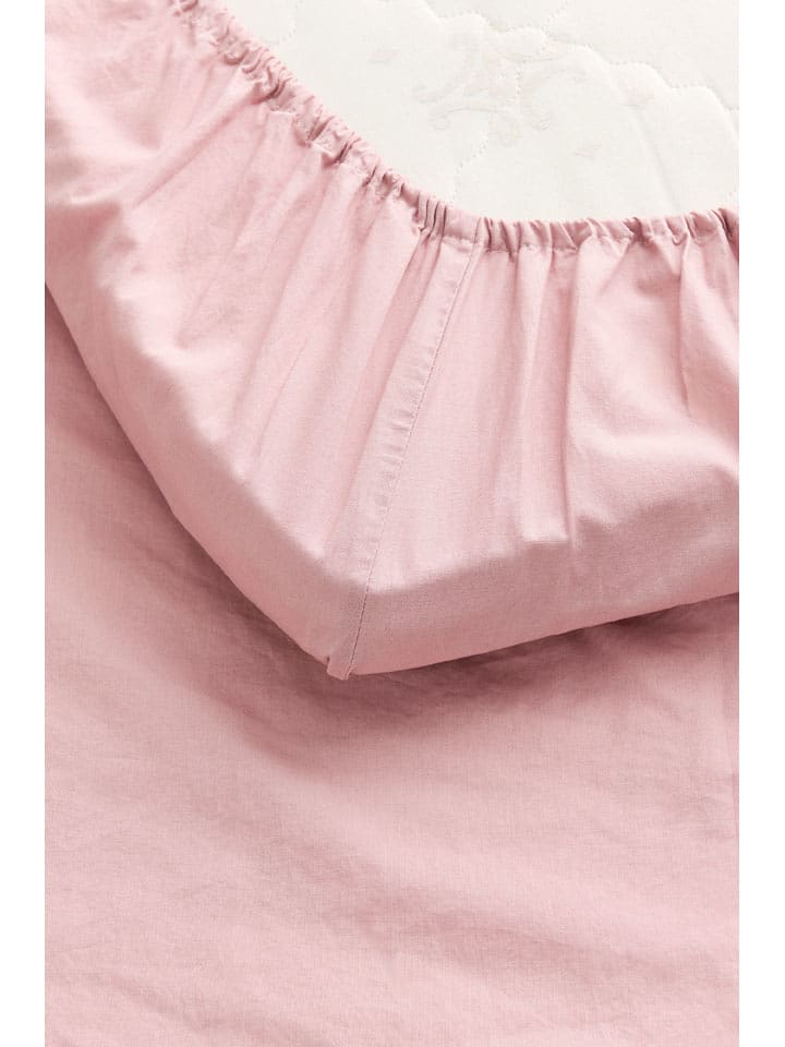 Ellos Home Prześcieradło "Milly" w kolorze jasnoróżowym na gumce rozmiar: 90x200 cm