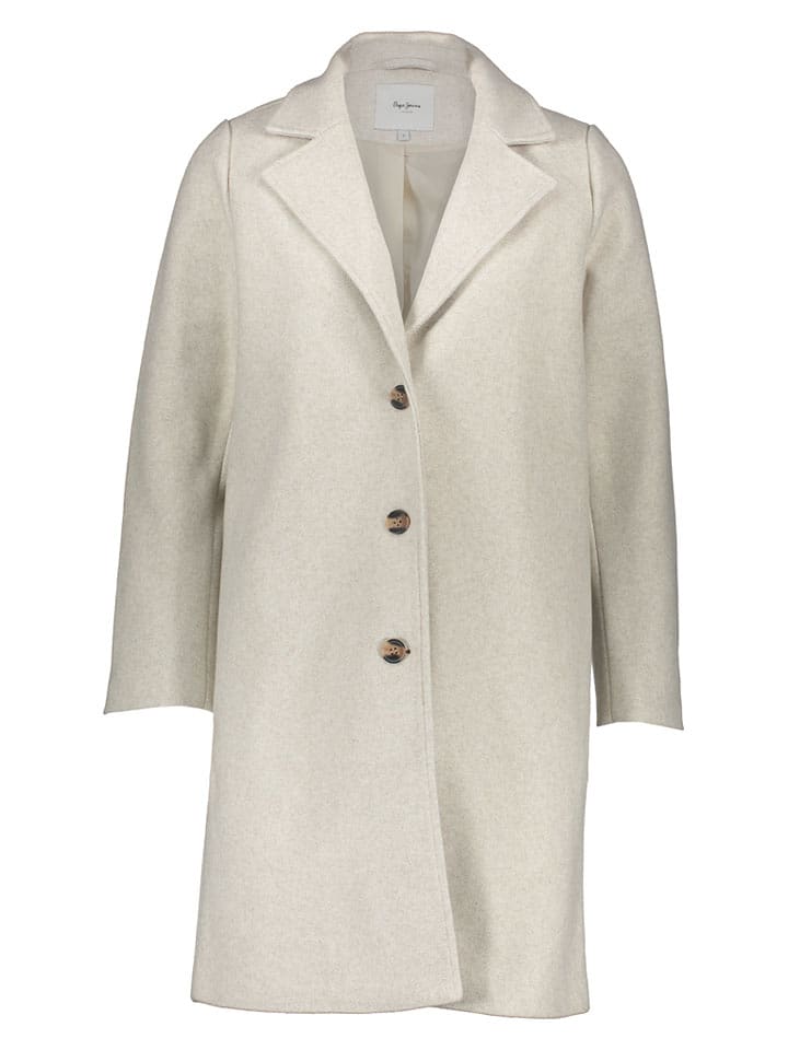 Pepe Jeans Płaszcz przejściowy w kolorze kremowym rozmiar: M