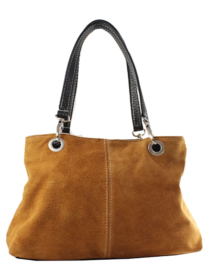 ORE10 Skórzana torebka w kolorze jasnobrązowym - 32 x 20 x 14 cm rozmiar: onesize