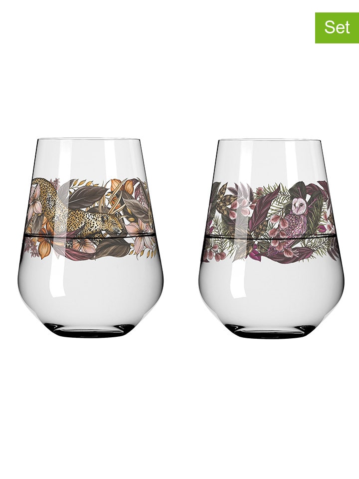 RITZENHOFF Szklanki (2 szt.) "Schattenfauna" ze wzorem - 540 ml rozmiar: onesize
