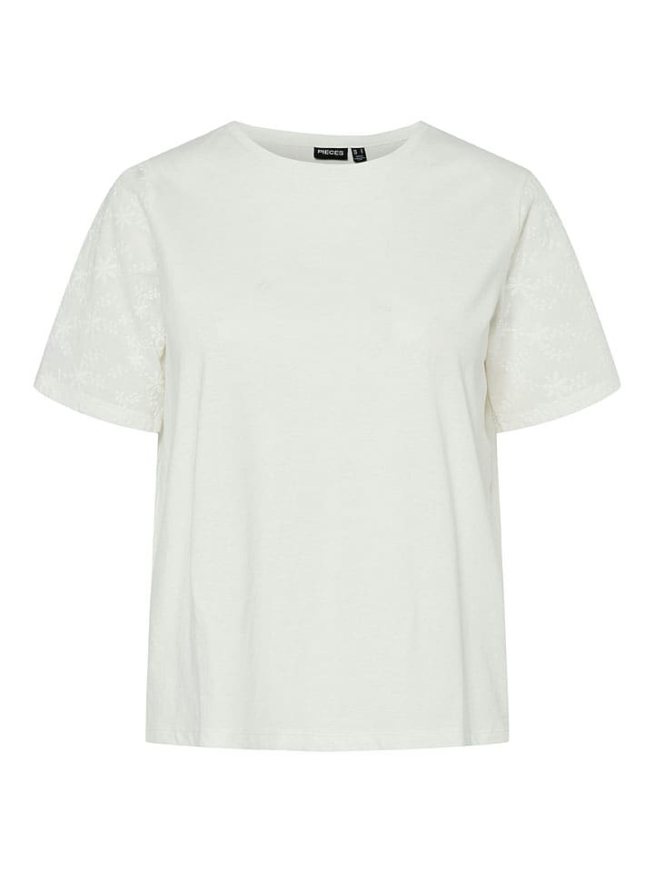 Pieces Koszulka "Tandrea" w kolorze białym rozmiar: L