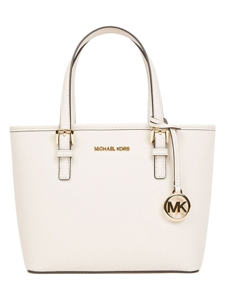 Michael Kors Skórzana torebka w kolorze kremowym - 27,5 x 19 x 10 cm rozmiar: onesize