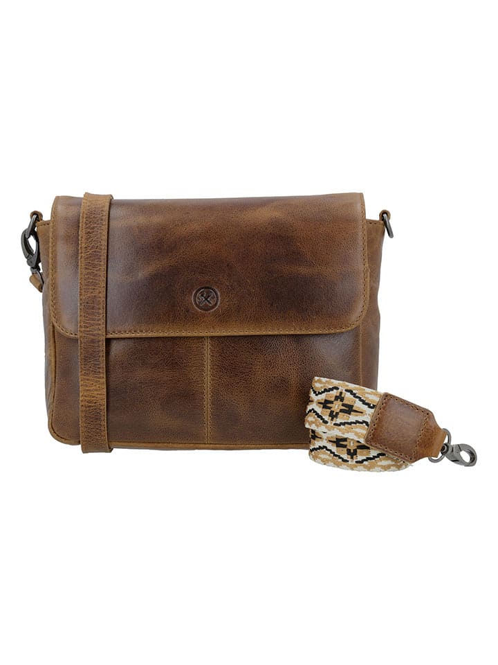 HIDE & STITCHES Skórzana torebka w kolorze jasnobrązowym - 24 x 17 x 7 cm rozmiar: onesize