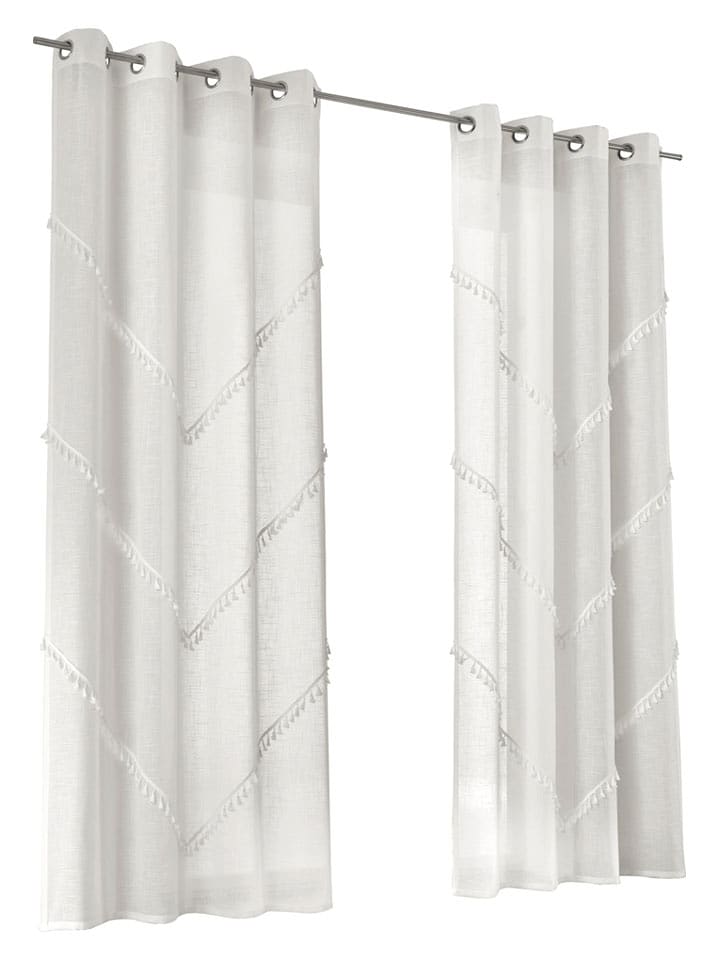 heine home Firanka dekoracyjna w kolorze białym rozmiar: 225x130 cm