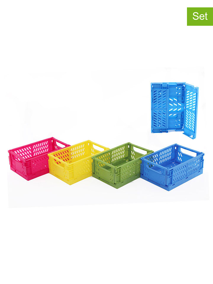 SiL Interiors Skrzynie (4 szt.) w różnych kolorach - 15 x 10 x 6 cm rozmiar: onesize