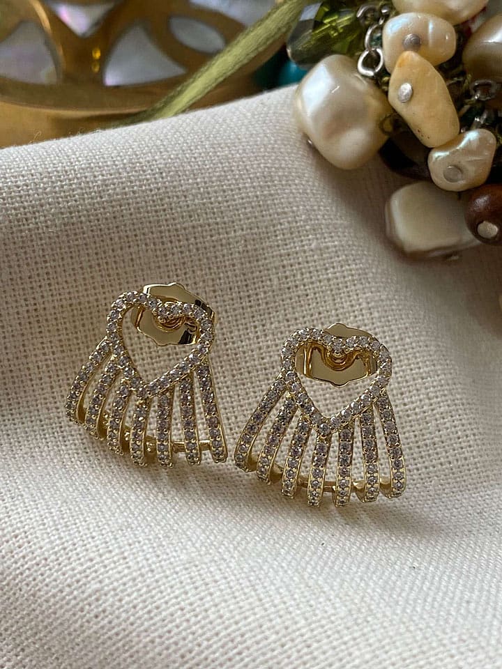 Luseera Pozłacane kolczyki-wkrętki z cyrkoniami rozmiar: onesize