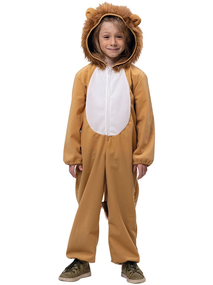 Party x People Kombinezon kostiumowy "Lion Leo" w kolorze jasnobrązowym rozmiar: 140
