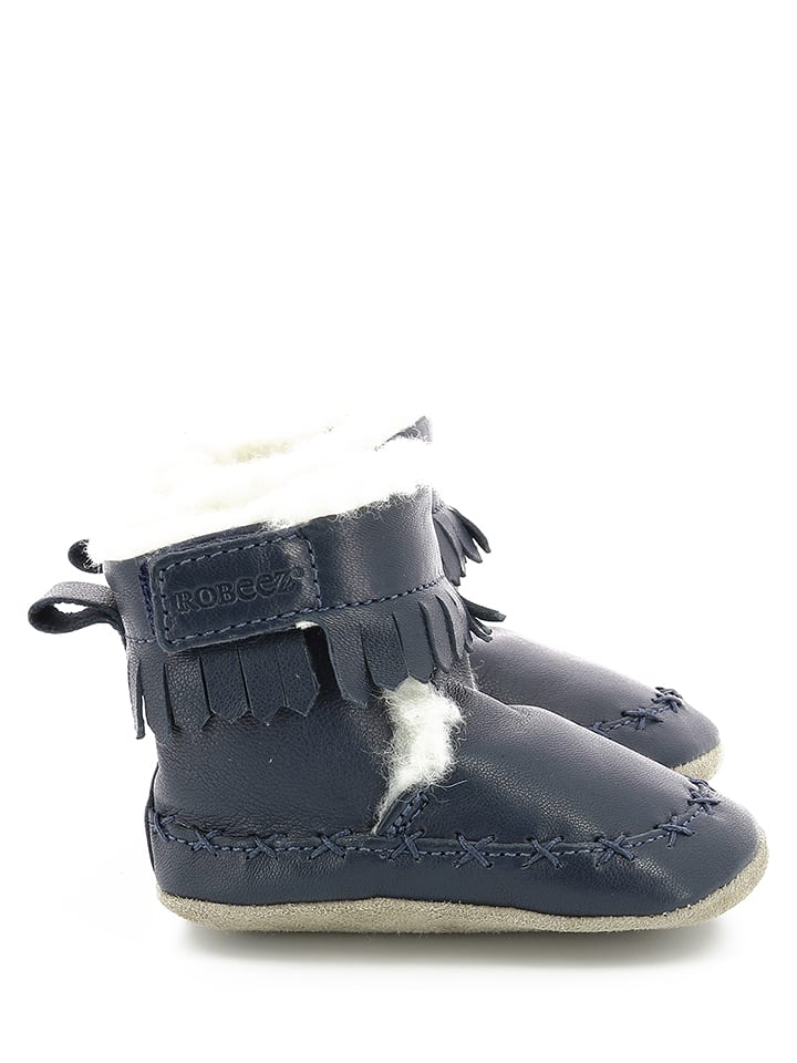 Robeez Skórzane buty "Funky Show" w kolorze granatowym do raczkowania rozmiar: 17/18