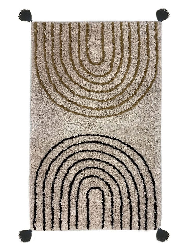 Colourful Cotton Dywanik łazienkowy "Clara" w kolorze beżowym rozmiar: 60x100 cm